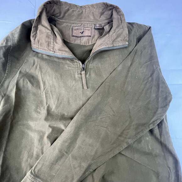 North River Outfitters Men's XL 1/4 Zip Pullover Sweatshirt Cotton Brown - Picture 1 of 9